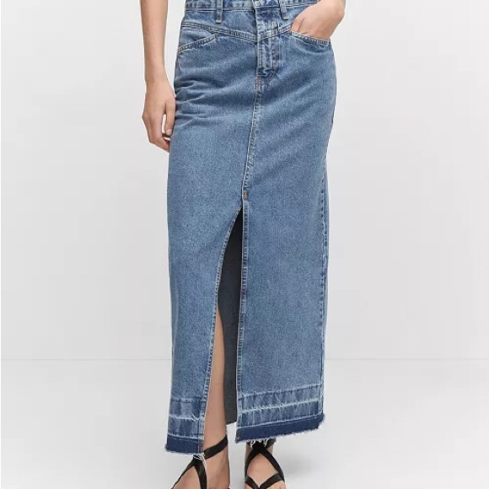Mango Women's Denim Maxi Skirt